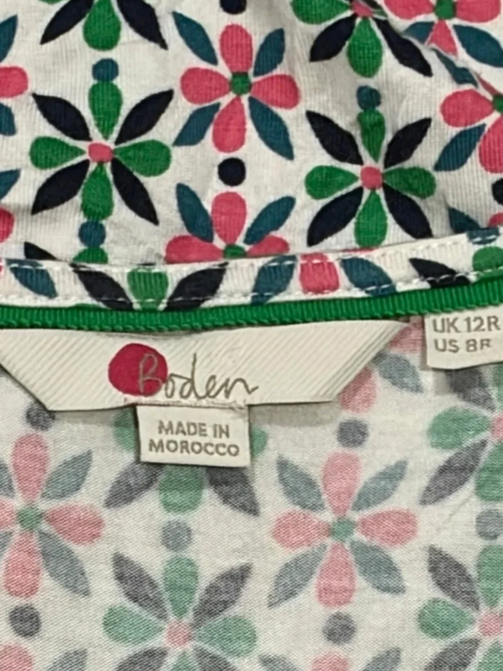 BODEN Lola Mosaic Floral Jersey Wrap Dress Size 8 - Picture 10 of 13